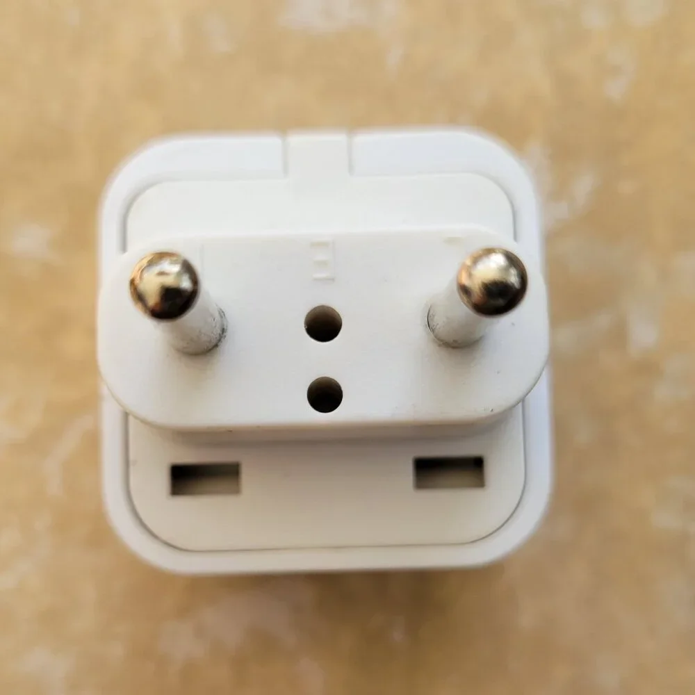 Universal to Type C European Travel Plug Adapter - White - Grounded